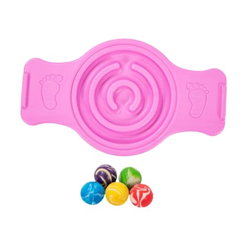 Menolana Balance Board Labyrinth disks Sensory Training Anti Slip Pedals Utility Wobble Stability Board Strength Skiing Kids - color: Pink