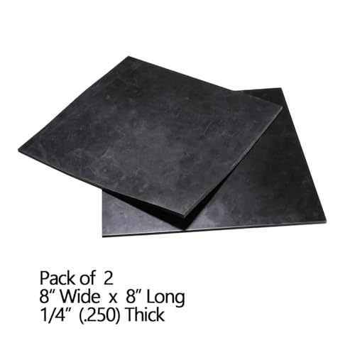 NABOWAN Solid Rubber Sheets,Strips,Rolls 1/4" (.250") Thick x 8" Wide x 8" Long (Pack of 2) Neoprene Rubber, Perfect for DIY Gasket Material, Sealing, Liner, Shield, Padding, Mat - size: 8" Wide x 8" Long, style: 1/4" (.250") Thick