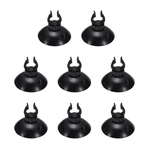 Aquarium Suction Cups, Fish Tank Suction Cups Clips Airline Tube Holders Clamps (Plastic, 8Pcs, Black) for 0.4" Fish Tank Airline Tubing Binding Moss Shrimp Nest, 10x30MM - color: Black, size: 10x30MM