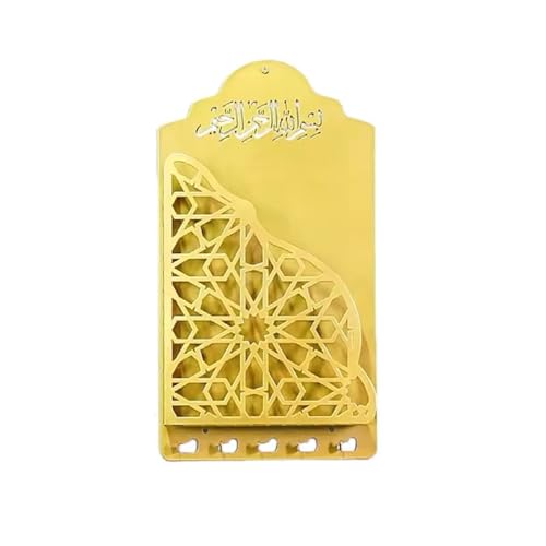 Islamics Decors Quran Metal Wall Mount Shelf Hanging Book Shelf Hanger Holder Hook for Ramadans and Eid Celebration Ramadans Decoration