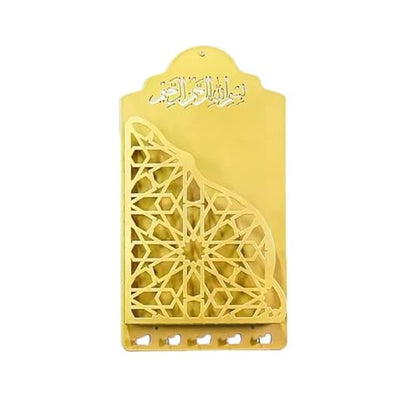 Islamics Decors Quran Metal Wall Mount Shelf Hanging Book Shelf Hanger Holder Hook for Ramadans and Eid Celebration Ramadans Decoration