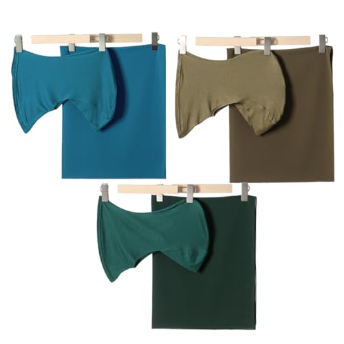 Muslim Chiffon Shawl Hijab with Matching Undercap Neck Full Cover Hijab Underscarf Wrap Scarves Turban - color: Dark Green+army Green+cyan