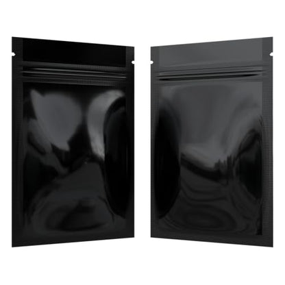 Mylar Style Barrier Bags – Zipper w/Heat Seal – 100 Bags (Gloss Black/Gloss Black, 1 Gram - 3?x4.5?) - color: Gloss Black / Gloss Black, size: 3x4.5 Inch (Pack of 100)