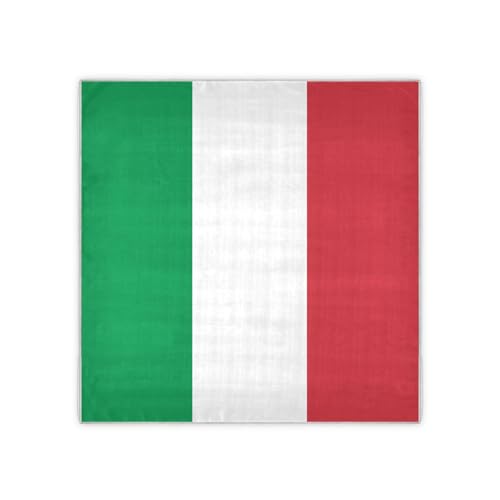 Bandana Square Head Scarf for Women Satin Hair Wrap Fashion Headband 27" - color: Italian Flag
