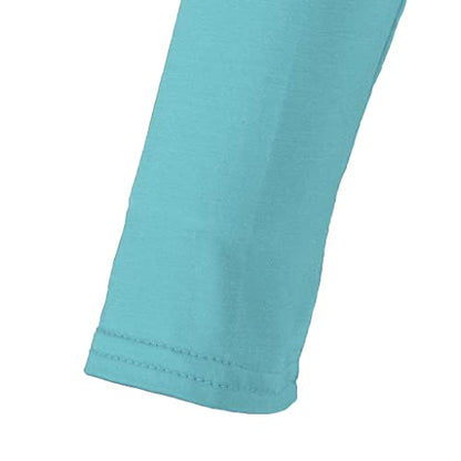 LoveinDIY Full Arm Sleeves Shrug Hijab Ramadan Islamic Stretchy Modal One Piece - color: Light Blue