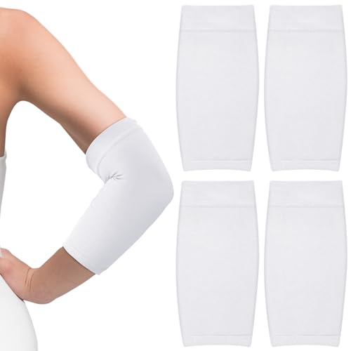 Vicenpal 2 Pairs Tattoo Cover up Sleeve Forearm Arm Sleeves for Women Men Compression Tattoo Upper Arm Cover(White) - color: White