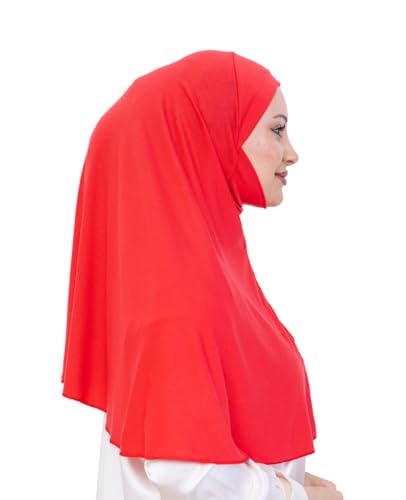 Prien Easy To Wear Hijab For Women, Muslim Instant Turban With Niqab, Islamic Clothes, Soft Scarf For Prayer, Abaya, Khimar - color: Brink Pink