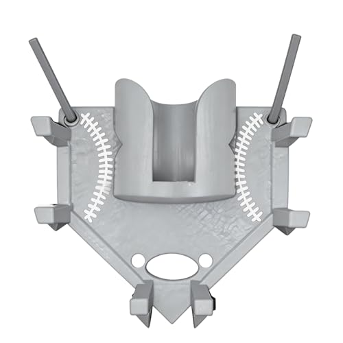 Baseball Softball Dugout Organizer - Fence-Mounted Hanging Holder for Bat Glove Helmet & Water Bottles - with Secure Clips - Heavy-Duty PLA 3D Print, Keeps Dugout Neat & Accessible - color: Grey