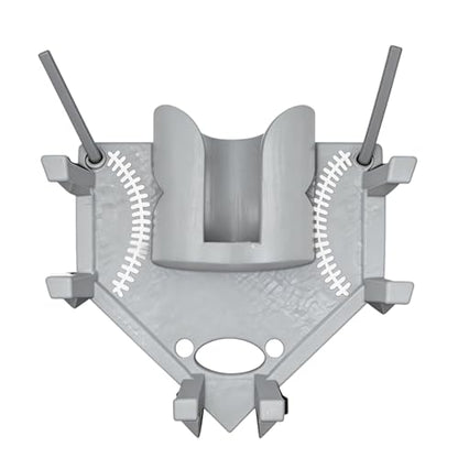 Baseball Softball Dugout Organizer - Fence-Mounted Hanging Holder for Bat Glove Helmet & Water Bottles - with Secure Clips - Heavy-Duty PLA 3D Print, Keeps Dugout Neat & Accessible - color: Grey