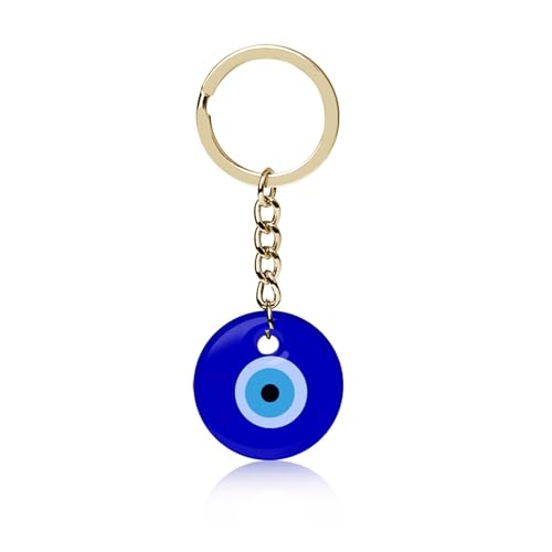 FORUBUS Evil Eye Keyring For Women Men Protection Amulet Keepsake, Turkish Eye Hamsa Hand Key Chains Bring Luck Jewelry - color: B Gold