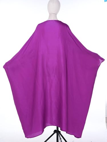 Shinsto Women Satin Prayer Dress Kaftan Robe Musulmane Femme Flashy Gown Luxury Party Wear Nightclub Outfit - color: Purple, size: 2