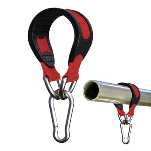 Tree Swing Hanging Strap – Hammock Mounting Belt, Strong Boxing Bag Hook | Noise Free Anti Slide Padding with Secure Build for Outdoor Indoor Fitness Use - color: Red