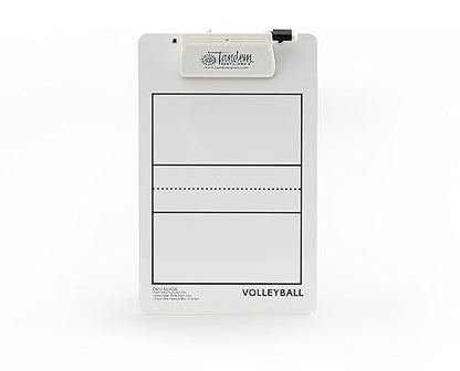 Tandem Sport Volleyball Coaches Deluxe Clipboard - Double Sided Dry Erase Volleyball Coach's Clipboard with Dry Erase Marker - Plan Strategy, Visualize Plays - Volleyball Coaching Supplies