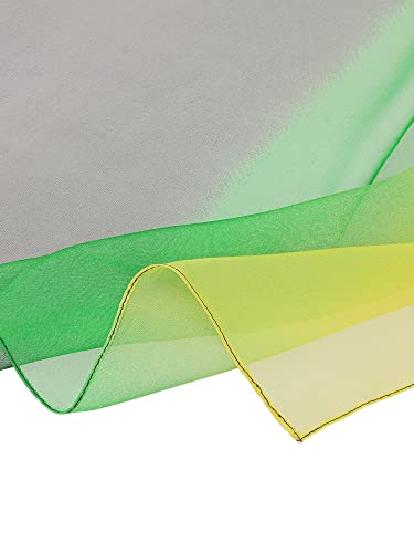 uxcell Women'sChiffon Sheer Long Scarf Silky Gradient Party - color: Yellow Green Black