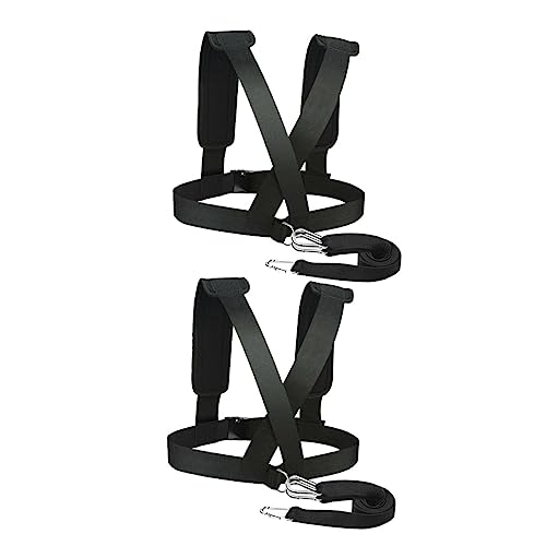 Toddmomy 2pcs Resistance Running Belt with Metal Buckles Padded Shoulder Straps for Strength Training Speed Improvement Outdoor Sled and Tire Pulling Fitness Harness