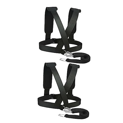 Toddmomy 2pcs Resistance Running Belt with Metal Buckles Padded Shoulder Straps for Strength Training Speed Improvement Outdoor Sled and Tire Pulling Fitness Harness