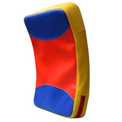 Taekwondo Kicking Strike Shield Pad Large Three-Color Handheld Boxing Body Pad Curved Side Kick Target for Martial Arts Training and Kickboxing Practice
