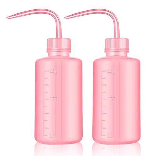 Wash Bottles - 2pcs 250ml Safety Wash Bottle Watering Tools, Economy Plastic Squeeze Bottle Medical Label Green Soap Cleaning Washing Bottle White (Pink) - color: Pink