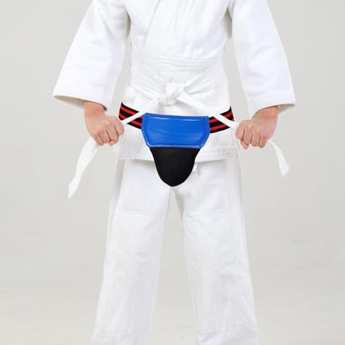 Boxing Groin Protector Blue Shock-Absorbing MMA Cup Guard for Taekwondo Karate Youth Combat Sports Pelvic Protector