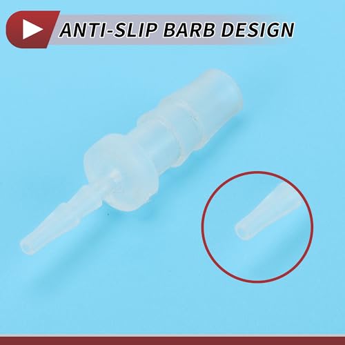 1/16" to 3/16" Hose Barb Fitting Hose Straight Reducing Coupler | 5 Pcs, Plastic, Clear, Fits 1/16" to 3/16" ID Flexible Tube, Barb Reducer Fitting, for Aquarium, Fountain, Drip Irrigation - size: 1/16"-3/16"