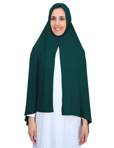 Non-See Through Instant Jersey Cotton Hijab Scarf for Women, Ready to Wear Muslim Head Scarf - color: Dark Cyan