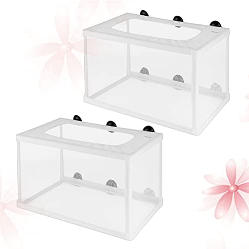 HANABASS 2pcs Fish Net Breeder Box Cups for Aquarium Isolation Hatchery for Fry Increases Survival Rate Fish Tanks