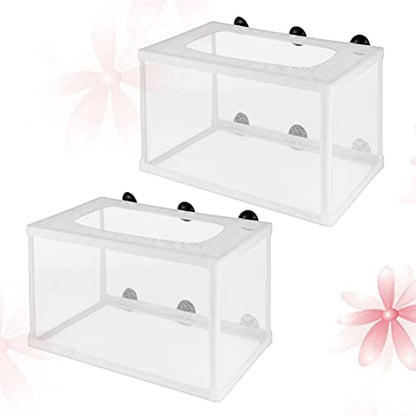 HANABASS 2pcs Fish Net Breeder Box Cups for Aquarium Isolation Hatchery for Fry Increases Survival Rate Fish Tanks