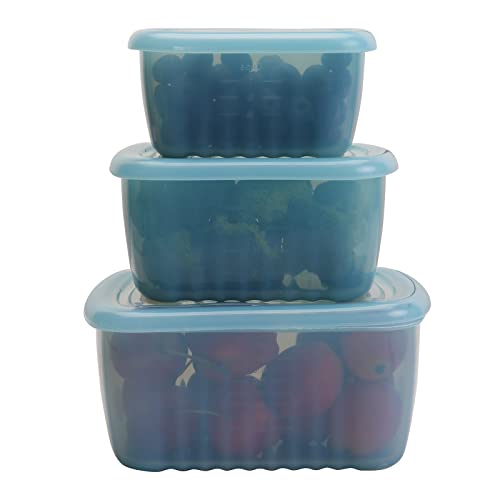 3-Piece Silicone Food Storage Containers Reusable Box Bento 9.2oz 18.3oz 33.8oz Lunch Leftovers Meal Prep Container for Vegetables Fruits Meat Fish Grains Store