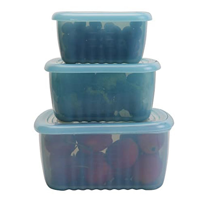 3-Piece Silicone Food Storage Containers Reusable Box Bento 9.2oz 18.3oz 33.8oz Lunch Leftovers Meal Prep Container for Vegetables Fruits Meat Fish Grains Store