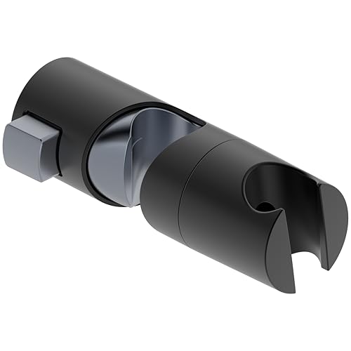 Shower Head Holder for Slide Bar Adjustable Hand Shower Holder Bracket for Slide Bar, Slider Clamp Bathroom Replacement,360 Degree Rotation Sprayer Holder, Matte Black Finish - color: Matte Black