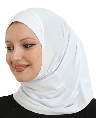 Prien Sport Instant Hijab For Women, Muslim Cotton Turban, Soft Head Scarf, Ready To Wear Hijabs Prayer Clothes, Islamic Wear - color: White