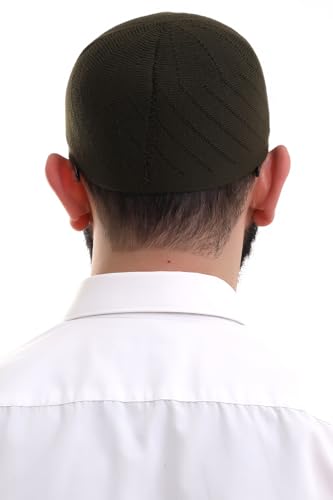 ihvan online Kufi Hats for Men, Taqiya, Takke, Turkish Muslim Winter Woven Caps, Peci, Islamic Prayer Skullcap, Islamic Gifts - color: Khaki