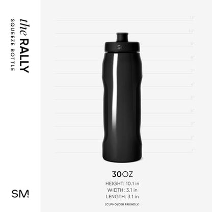 Simple Modern Rally Squeeze Plastic Water Bottle | 30oz Locking Leakproof Cup for Gym, Sports, Electrolytes, Travel | Midnight Black - color: - Midnight Black
