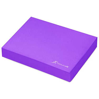 ProsourceFit Exercise Balance Pad, Non-Slip Cushioned Foam Mat & Knee Pad for Fitness and Stability Training, Yoga, Physical Therapy - color: Purple, size: L - (15.5" x 12.75")