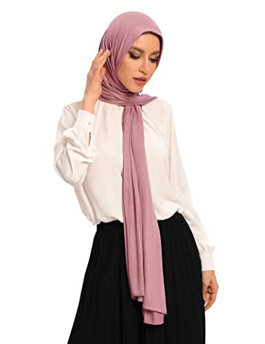 Txmout Premium Jersey Hijabs for Women - Cotton Muslim Scarfs - color: Mauve