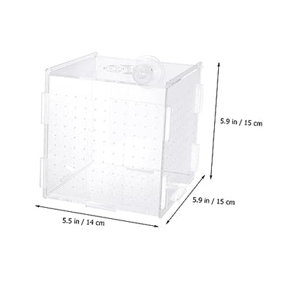 LIOOBO Modern Fish Tank Isolation Box Acrylic Fish Breeding Tank for Betta Guppy Suction Cups and Divider