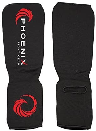 Sustain Shin Guard, Elastic Cloth Shin & Instep Padded Guards for Muay Thai Training, Sparring, MMA, Protective Kickboxing (Pair) - size: X-Small