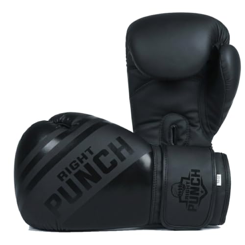 Boxing Gloves for Men & Women – Faux Leather Muay Thai, Kickboxing, MMA & Sparring Gloves – Training Heavy Bag Gloves with Secure Wrist Strap & Thumb Lock – 2 4 6 8 10 12 14 16oz - color: Black, size: 12 OZ