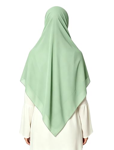 Lina & Lily Premium Chiffon Hijab Head Scarf Shawl Wrap for Muslim Women Square 58'' x 58'' - color: Mint Green
