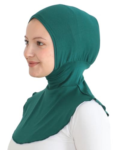 Prien Sport Hijab For Women, Muslim Head Scarf, Flexible Turban Girls, Chic Islamic Wear For Gym, Neck Collar Bonnet Viscose - color: Emerald