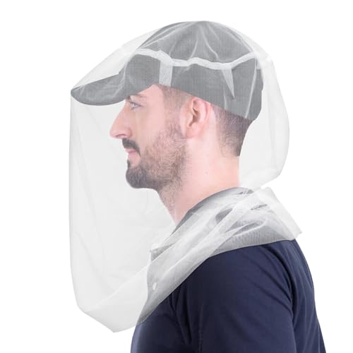 South to East Mosquito Head Net for Insects 2 Pack, Fly & Bug Protection | Ultra Large & Long, Extra Fine Holes, Outdoor Gear for Camping, Hiking, Fishing, Gardening, Safari, Fit All Hats, White - color: White