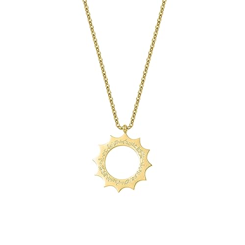 With Hardship Comes Ease | Women Calligraphy Necklace Arabic Calligraphy Necklace Stainless steel 18K Gold Plated Pendant Gift - color: Gold color, size: 20 inch
