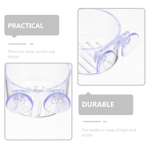 FOMIYES 4pcs Acrylic Fish Feeding Cups with Suction Cups, Blood Worm Holder Funnel for Aquarium, Small and Large Sizes for Fish Tank Feeding and Aquatic Pet Supplies
