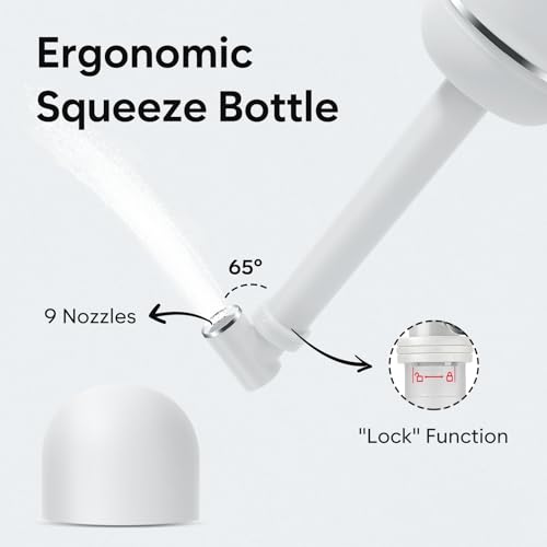 Easy@Home Portable Bidet for Travel: Handheld Sprayer Kit - Personal Hygiene Peri Bottle for Women & Men | Perineal & Postpartum Care Essentials | 380mL (12.8 oz) Large Capacity Bottle | EPB-01 Grey