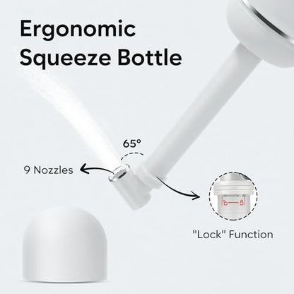 Easy@Home Portable Bidet for Travel: Handheld Sprayer Kit - Personal Hygiene Peri Bottle for Women & Men | Perineal & Postpartum Care Essentials | 380mL (12.8 oz) Large Capacity Bottle | EPB-01 Grey