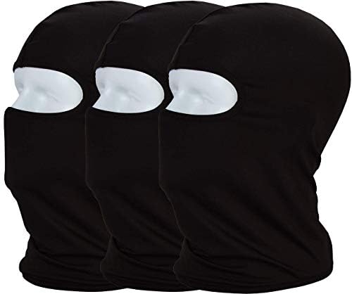 Balaclava Sun/uv face mask UPF 50+ ski mask Neck Gaiter face Scarf Outdoor Sports 3pack - color: 3xblack