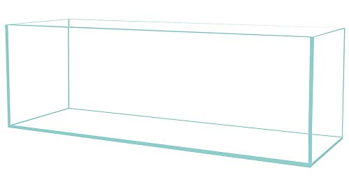 Low Iron Ultra Clear Crystal Bookshelf Aquarium with Foam Leveling Mat – Rimless Aquariums with 45-Degree Beveled Edge, Peninsula Style – for Fish and Corals – 22 Gallon Capacity