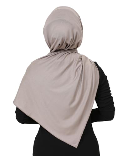 Prien Hijab for Women Viscose Scarf Lightweight Muslim Hijabs Long Shawl Islamic Scarves Turkey Silk Headscarf for Womens - color: Light Mink