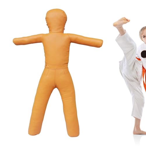 Grappling Dummy Professional Unfilled Jiu Grappling Dummy Multiuse Martial Arts Training Dummy PU Leather Wrestling Boxing Human Shape Suitable - color: Yellow