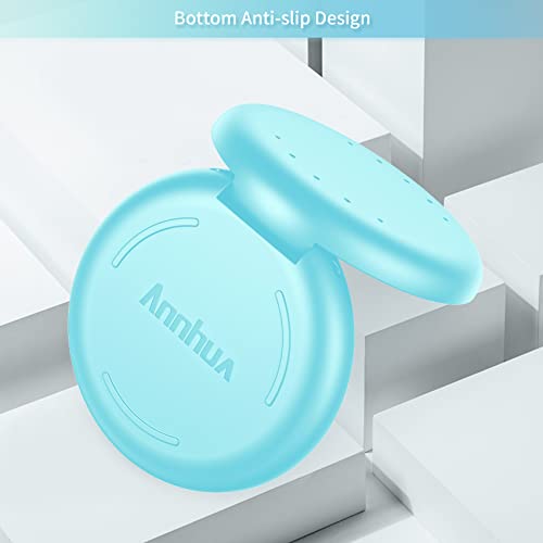 Denture Case Orthodontic Retainer Case with Vent Holes, Annhua Dental Mouthguard Container Aligner Case Slim with Magnetic Closure for Household|Travel|Office - Light Blue - color: Light Blue